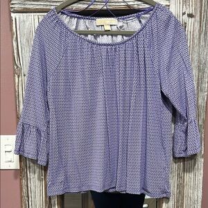 Michael Kors Blue Geometric Blouse